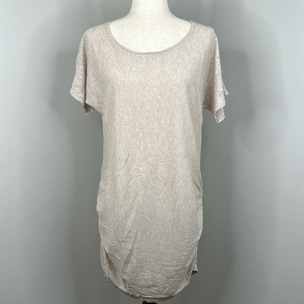 Motherhood Maternity Tan Lightweight Short Sleeve Sweater NWT